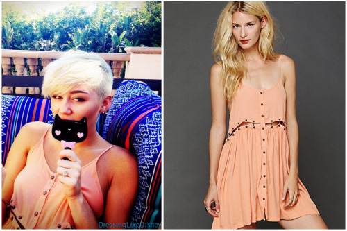 Miley Cyrus wears this Free People Valley of Queens Dress  \  You can buy this dress HERE from Free People for $201.44