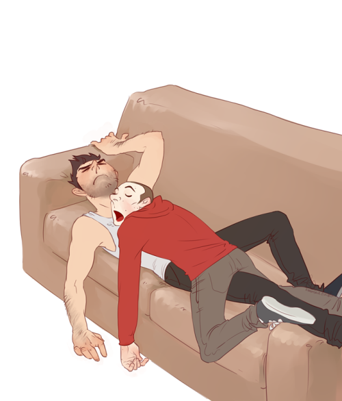 krakenface: derek you big grump, maybe if you cuddled back he wouldn’t drool on you so much 