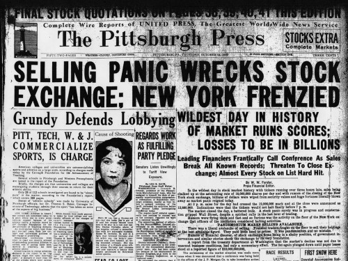 headlines from the stock market crash of 1929 facts