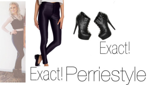 Perrie today in Sydney, Australia Oct.29.2012
American Apparel high waisted disco pants /
Platform boots, $79
Ali xx