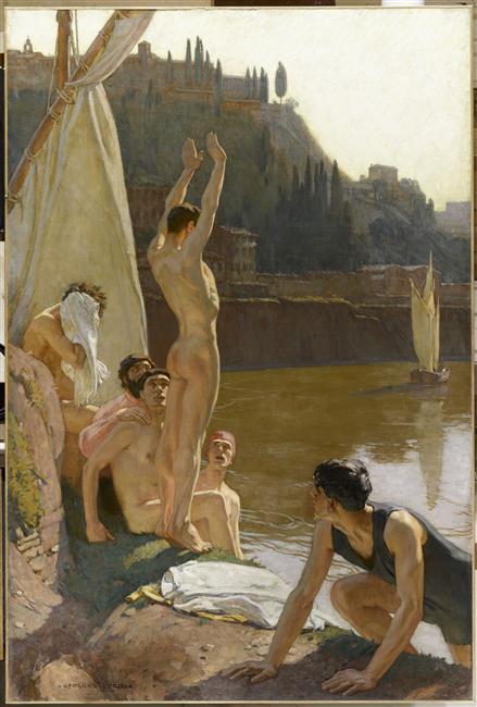  Georges-Paul Leroux (Freench, 1877-1957), The Bathers in Tiber, Rome