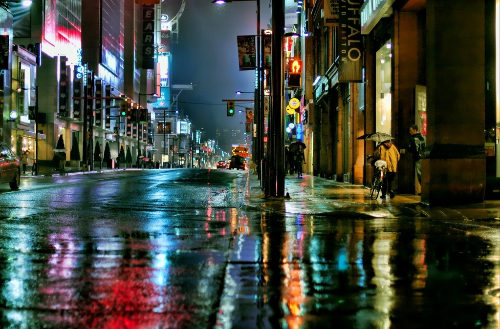 Night City Street Rain Raining City Street at Night