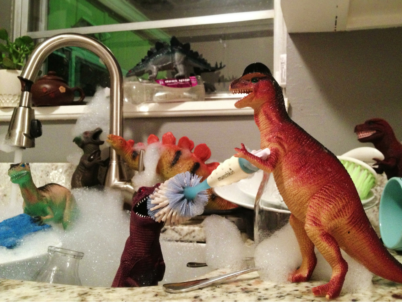 #Dinovember Day 16: Finally, the dinosaurs start contributing to the household.