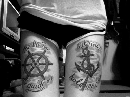 Thigh Tattoo Anchor
