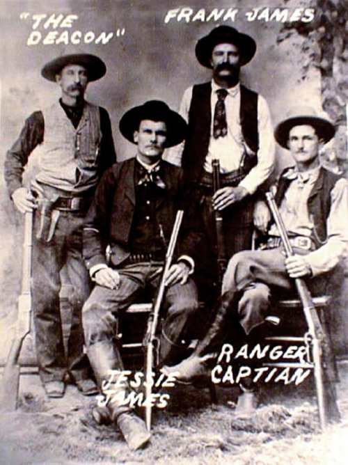 thecivilwarparlor:

Outlaw Jesse James (partly) turned to crime as a means of exacting revenge on all things Yankee”— Time-Life Books’ The Wild West.
At seventeen, James left his native Missouri to fight as a Confederate guerilla in the American Civil War as part of Quantrill’s Raiders, participating in raids in Kansas. He once killed eight men in a single day. After the war, he returned to his home state and led one of history’s most notorious outlaw gangs. He was wounded while surrendering at the end of the war, and later claimed to have been forced into outlawry because his family had been persecuted in the war.
