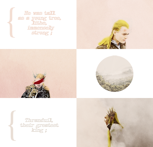 margaerytherose: Reasons to love Thranduil: Fatherhood; ” They [elves] had few children, but these were very dear to them. Their families, or houses, were held together by love and a deep feeling for kinship in mind and body; and the children needed little governing or teaching. “ “Legolas Greenleaf, long under tree; in joy thou hast lived …” (Galadriel) 