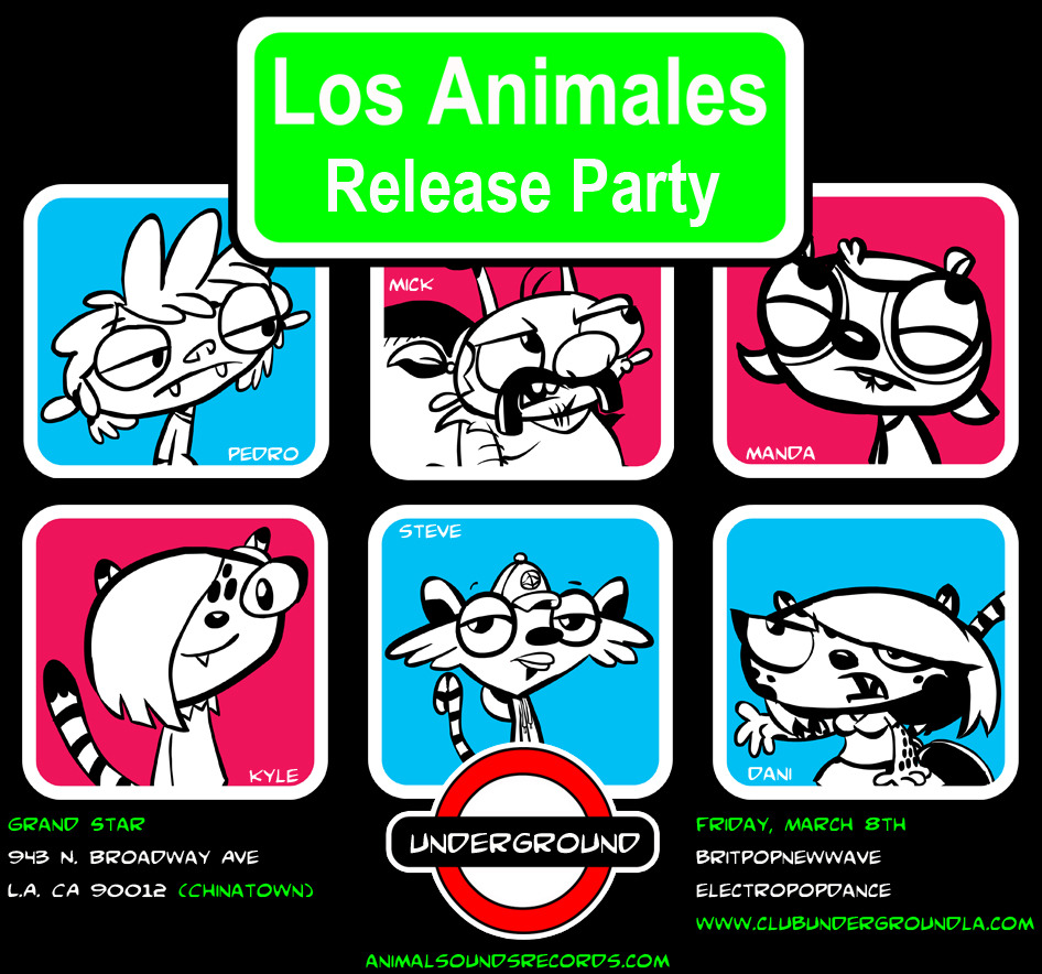 animalsoundsrecords: Liz O &amp; I are having a Release party for Los Animales on Friday, March 8th at Underground in LA (Chinatown)! Liz will also be DJing that night and I’ll be dancing on the light up dance floor, so come out and meet us and other Los Animales readers! If you’re on Facebook, go ahead and RSVP on the event page for free/discounted entry. In other LA news: http://geek-news.mtv.com/2013/02/20/the-daily-geek-star-trek-into-darkness-motion-poster/ Los Animales was mentioned on MTV Geek!!! Super excited! Read the newest comic. Or start from the beginning. Follow Los Animales: Facebook, Twitter, Tumblr -Jeaux 