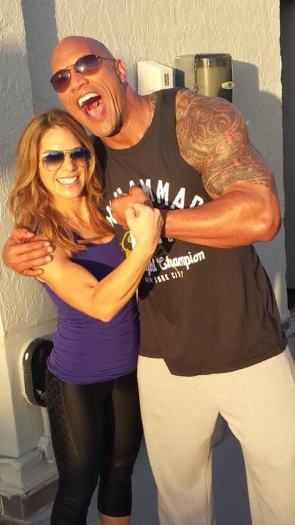 Jillian Michaels and Dwayne &#8220;The Rock&#8221; Johnson on the set of The Rock&#8217;s new show. Such a beautiful photo I could cry. (Photo from Jillian&#8217;s Facebook) 