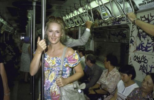 jodema: Meryl Streep riding the New York City subway in August 1981. 