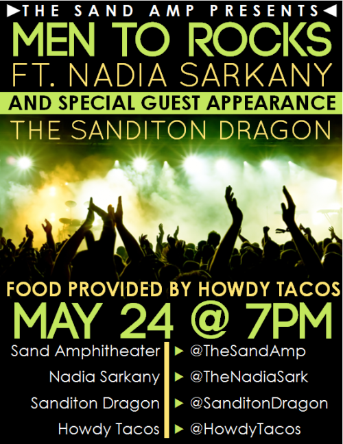 thesandamp: The Sand Amp has a lot going on this weekend! Remember, this Friday at 7PM, we will have Men to Rocks performing along with an appearance from Sanditon Dragon! Metal and Fire - could anyone ask for a more rocking night?! @HowdyTacos will be stationed at the Amphitheater if you have any taco cravings. And trust me, even if you don’t think you’ll have one, once you smell the aromas and read their menu online, the cravings WILL come. Also, we have partnered up again with @SanditonQuill, which will provide ready-filled picnic baskets for two, and @BakeATon, which will be offering delicious pastries, for purchase to all of our music-lovers. Lastly, since he was so very popular last week, Scottie the Barkeep from The SandBar will be back to mix and pour any cocktail of your choice! Hope to see you all there to start off all the weekend’s #OpeningOfTheBeaches (#OoTB) celebrations! Thanks to @SandtionAds for the wonderful poster they provided for this concert! 