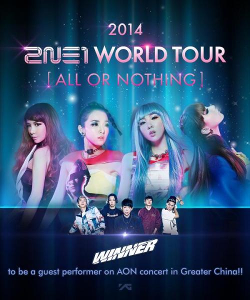 WINNER will be joining 2NE1’s AON concert in Greater China!!