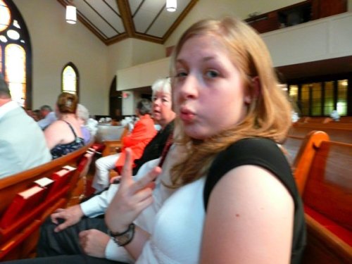 oh man, in a church? the person who emailed us this one says &#8220;isn&#8217;t that against one of the ten commandments?&#8221; we hereby amend the ten commandments to add a subsection of.. er&#8230; one of them&#8230; to add &#8220;and thou shalt not maketh the duckface, especially not in church you effing weirdo&#8221;