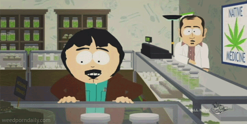 Randy Marsh browsing the selection at the newly opened cannabis stores