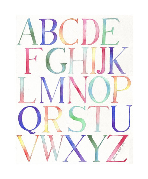 alphabet watercolor