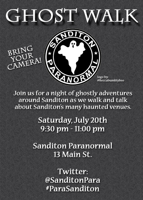 Sanditon Paranormal will be hosting a city Ghost Walk around the streets of Sanditon this Saturday beginning at 9:30 pm. Listen to bone-chilling stories of local haunts while trying your hand at paranormal investigating. The walk will begin outside of the Sanditon Paranormal office, which is located at 13 Main St., and is expected to last an hour and a half. To avoid any mean-spiritedness, we suggest wearing tennis shoes, bringing a jacket in case it rains or gets chilly (which has been known to happen when spirits are present), and bringing your camera so you can capture your own ghostly evidence. Please submit any questions you have to the Sanditon Paranormal team on twitter: @SanditonPara. And don’t forget to use the hashtag #ParaSanditon the night of the event. We hope to see many of you there! Just don’t spook the Sanditon residents too much, okay? ;)