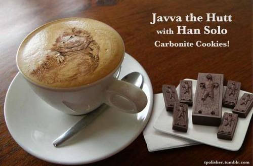 Javva the Hutt with Han Solo Carbonite Cookies