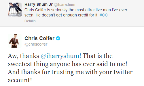 Chris Colfer Tweets - Page 29 Tumblr_n07askyUzN1qe476yo1_500
