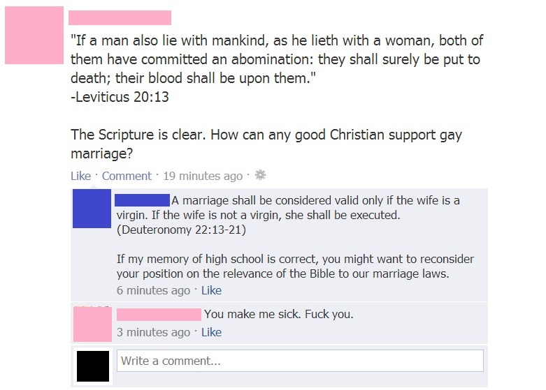 What the bible say about gay marriage
