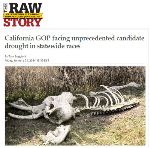 RawStory - California GOP facing unprecedented candidate drought in statewide races