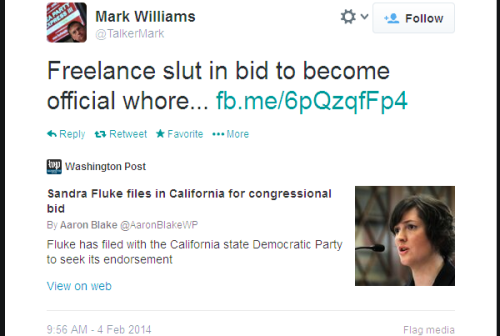 Mark Williams' twitter feed - Freelance slut in bid to become official whore...