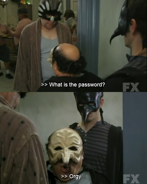 Image result for what's the password orgy gif