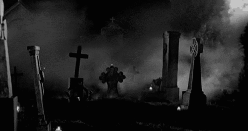 black and white graveyard gif | WiffleGif