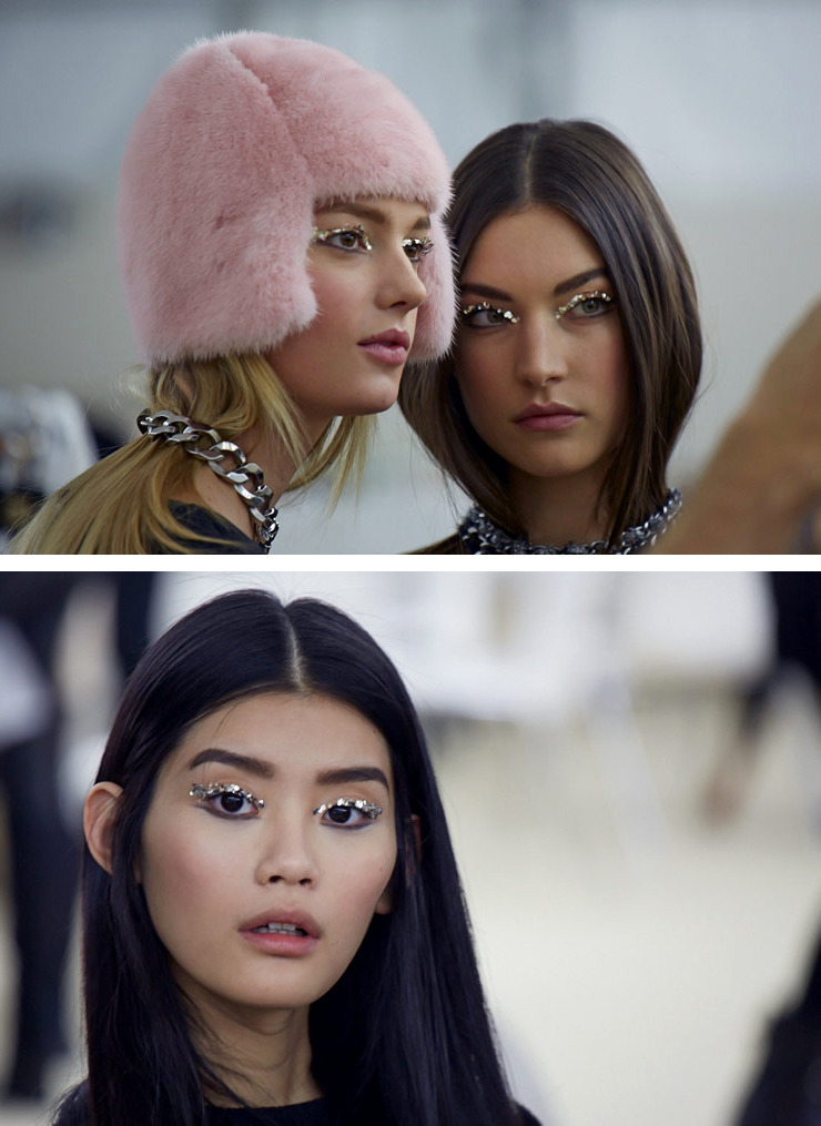  Backstage at Chanel F/W 2013 
