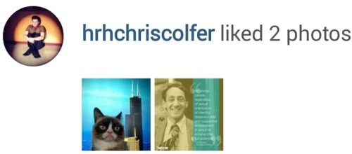 Chris Colfer Instagram - Page 29 Tumblr_n5zty9kNGr1r8h8p3o1_500