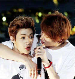 Image result for heechul and henry gif