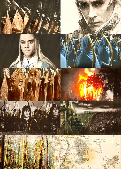  Three times Lórien had been assailed from Dol Guldur. Though grievous harm was done to the fair woods on the borders, the assaults were driven back; and when the Shadow passed, Celeborn came forth and led the host of Lórien over Anduin in many boats. They took Dol Guldur, and Galadriel threw down its walls and laid bare its pits, and the forest was cleansed. In the North also there had been war and evil. The realm of Thranduil was invaded, … but in the end Thranduil had the victory. And on the day of the New Year of the Elves, Celeborn and Thranduil met in the midst of the forest; and they renamed Mirkwood Eryn Lasgalen, The Wood of Greenleaves. 
