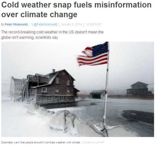 AlJazeera America - Cold weather snap fuels misinformation over climate change