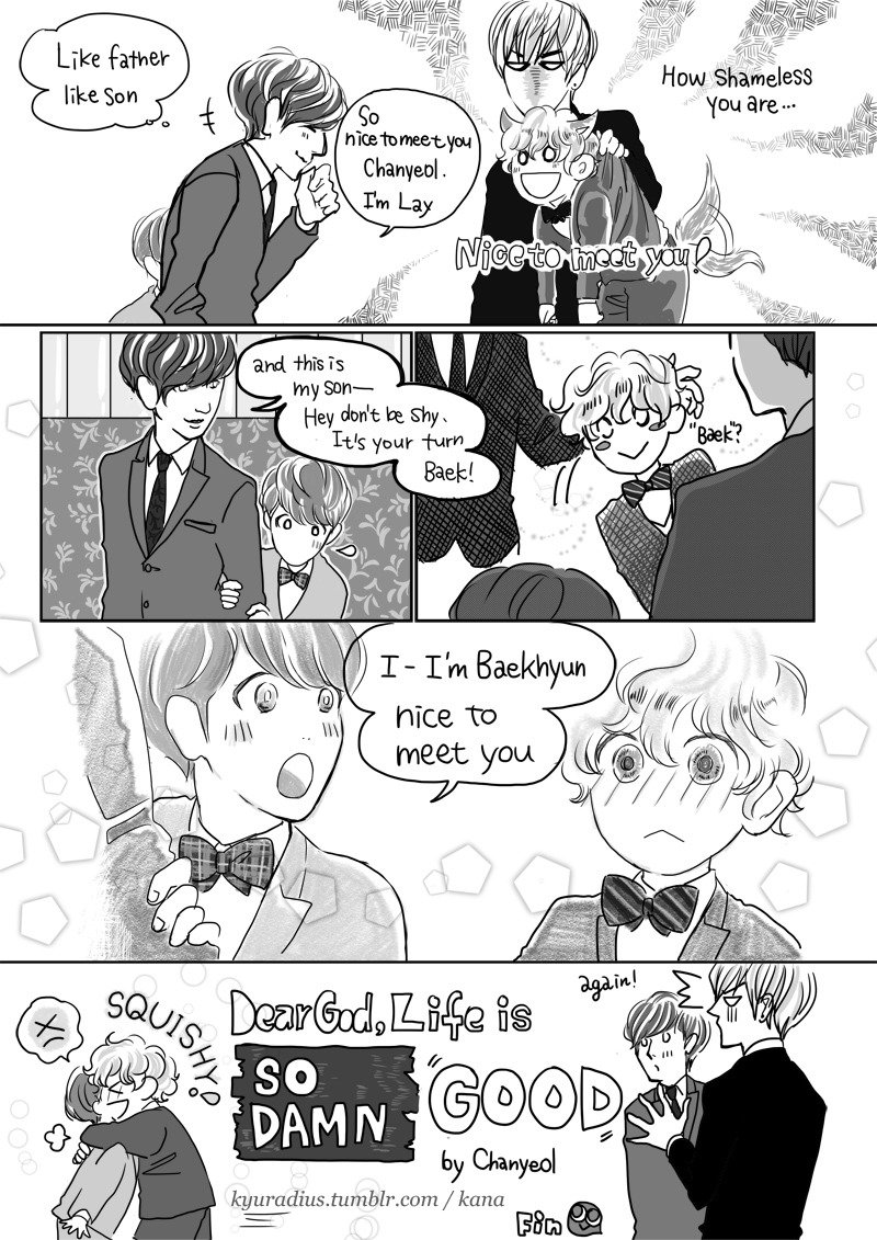 kyuradius:  fanart: kray + chanbaek short story 4/4(end) 1. 2. 3.  it’s been really while since i updated 2nd page of this ；∀；now they already changed their hairstyle lol and i bet everyone who had read previous updates already forgot about that, but yeah, i finally finished! 
