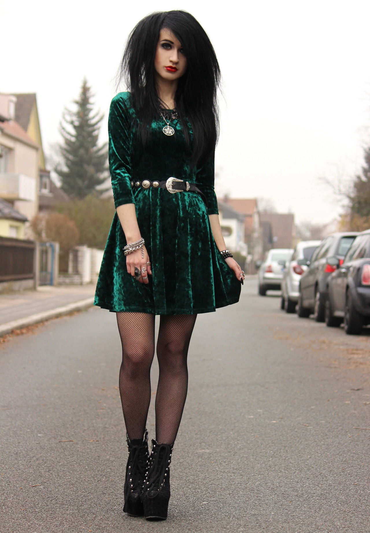 Tessa Diamondly - Forever 21 Green Velvet Dress, Urban Outfitters ...