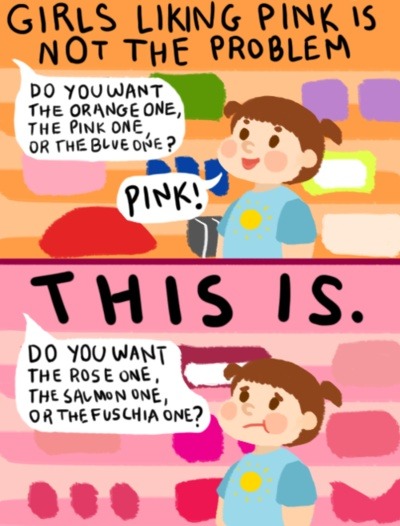 The problem with pink and gendered constructs in general.