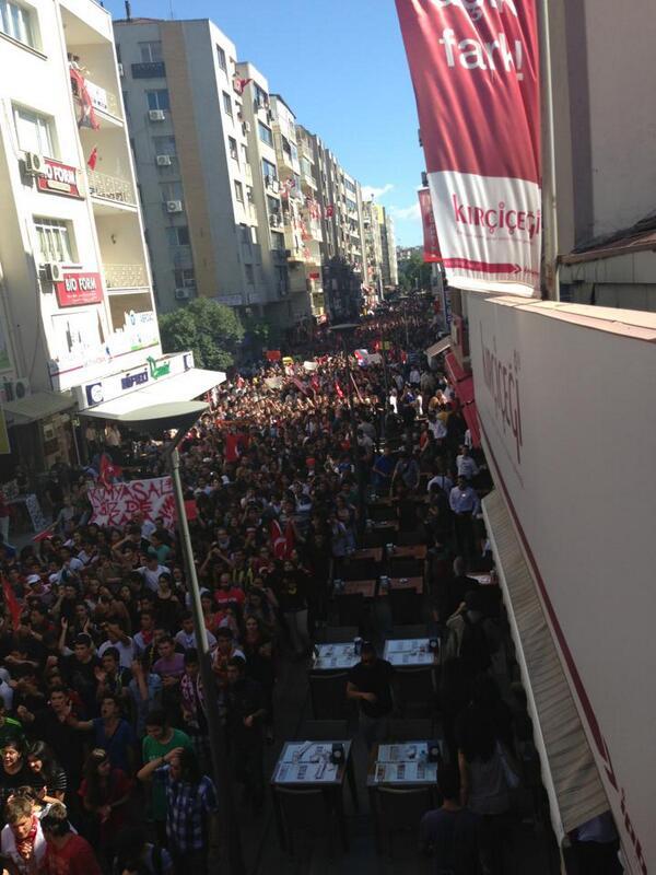 Crowds gathered in Izmir on Monday.