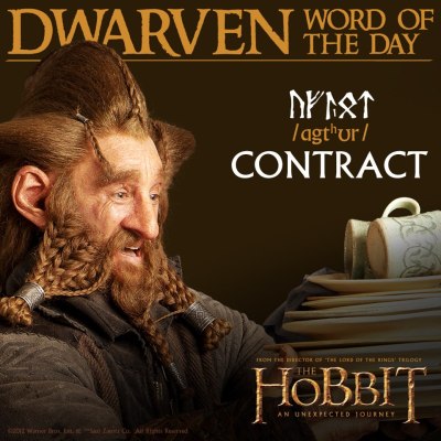 Dwarven word of the day: ContractMore Dwarven words here