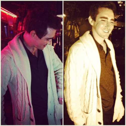 Lee on the set of Halt &amp; Catch Fire :) He borrowed that cardigan from someone on the set: &#8217 ;) 