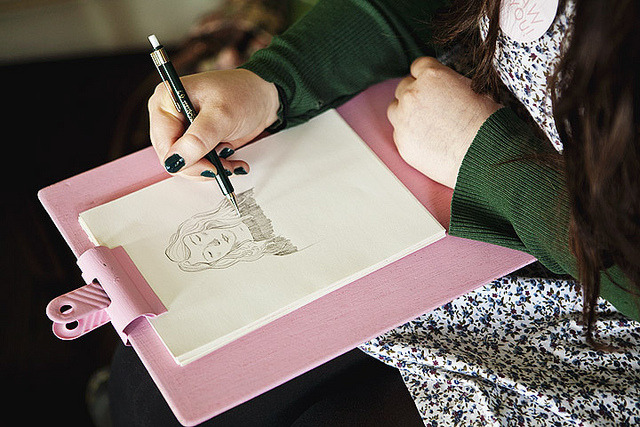 sinkling: Wish Magazine Launch Party live illustrators drawing guests by Shiny Thoughts on Flickr. 