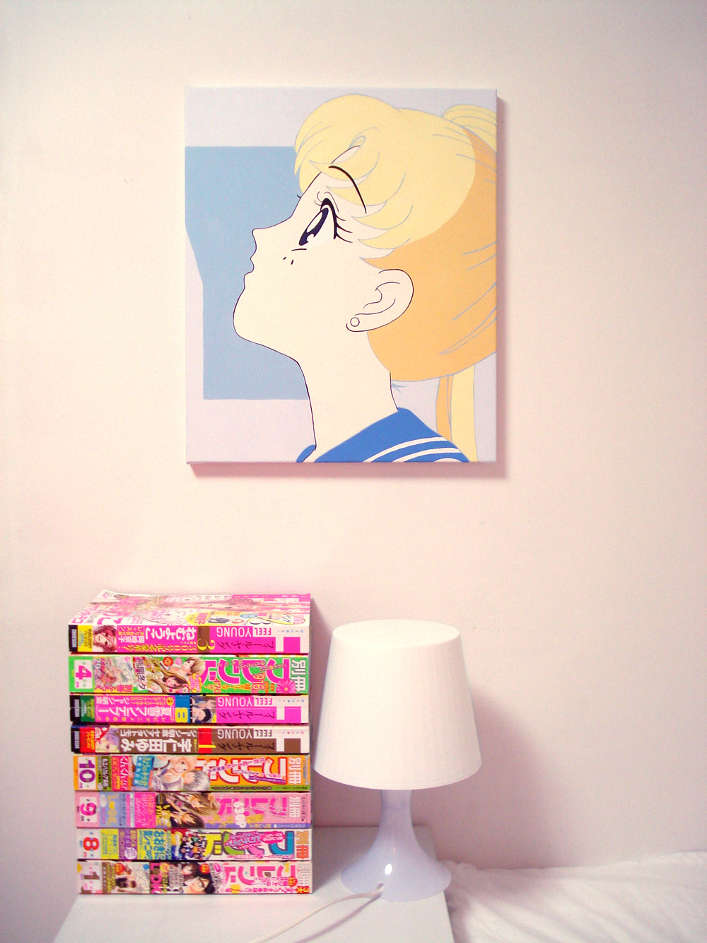 rnortal: dearninety: part of my room (2) my painting sailor moon, acrylic on canvas, 45.5 x 39.7cm youre so talented bless 
