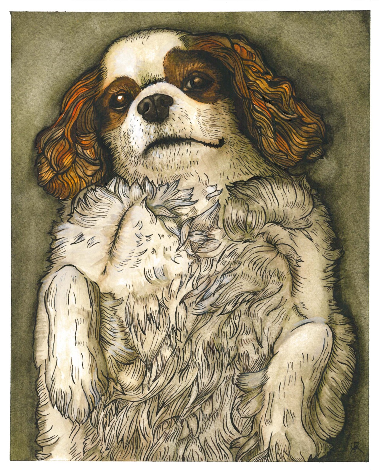 This is a portrait of my dog who passed away this June. RIP Fergie-dog More of my art at univers47.tumblr.com