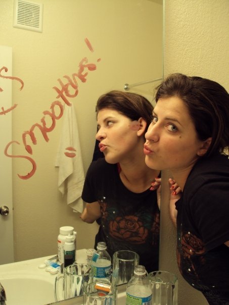 and another from our facebook fan page! okay,so there are beer mugs in your bathroom and your mirror needs spellcheck (what the fuck are &#8220;smoothches&#8221;?!?). why are we not surprised that you&#8217;re a duckface-maker, too?