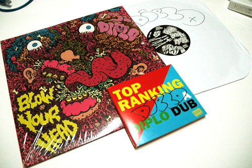 HEAPS DECENT PACK
We have a bunch of MAD DECENT prize packs to give away tonight! The packs consist of one copy of Diplo&#8217;s &#8220;Blow Your Head&#8221; 12&#8221; and several copies of Diplo and Santigold&#8217;s &#8220;Top Ranking, a Diplo Dub&#8221;.
Get down early! It&#8217;s going to be one hell of a night! If you haven&#8217;t already, buy your ticket HERE NOW!