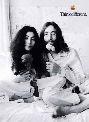 A sample of one of the more popular ads, John Lennon and Yoko Ono. Fact: Steve Jobs is very good friends with Yoko Ono, and at one point they were neighbors. This came in handy when Steve had to deal with usage rights and Yoko happily agreed. 