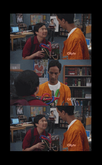 aintgotnogrammar: Señor Chang: I’ve worked out a way for them to re-route the power from the auxiliary battery! Abed: Re-route to what? 