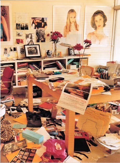 Sofia Coppola&#8217;s office back in the day (ca. The Virgin Suicides &amp; the founding of MilkFed) | via matchbookmag
