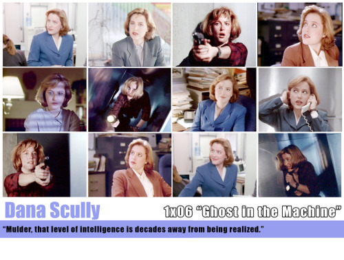 The X-Files Season 1 “Ghost in the Machine” Since I’ve been watching the old episodes I’m more in love with Scully then ever…I love how her character evolved. In season 1 she seems so young and naive…and oh so cute. I just want to cuddle her.