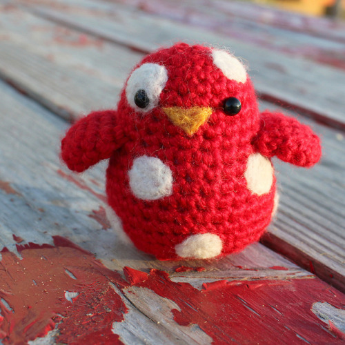 crocheted bird