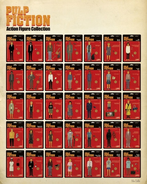 I love you, honey bunny. The Pulp Fiction action figure collection poster created by Maxim Dalton.