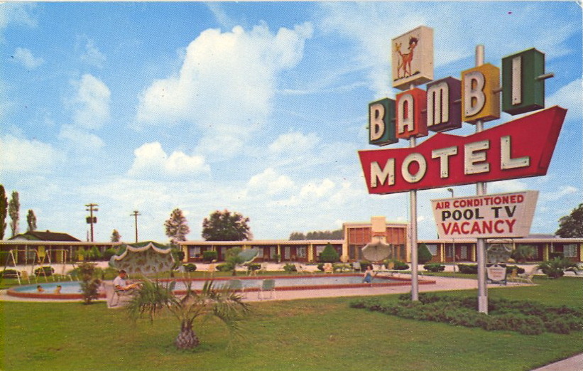 Bambi Motel postcard - Perry, Florida U.S.A. - date unknown