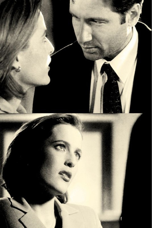 "When I play a scene with Gillian Anderson there are always little looks between us which mean ‘what do you think about what’s happening?’ It’s a little as if we have secrets between us. Everything is conveyed by communication beyond words. Perhaps, after all, you could interpret that as love." -David Duchovny X-Rayed 1998